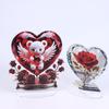 1 Stück Acryl Böhmische Herzförmige Skulptur Ornament Elegante Schreibtischdekoration Für Zuhause Oder Büro