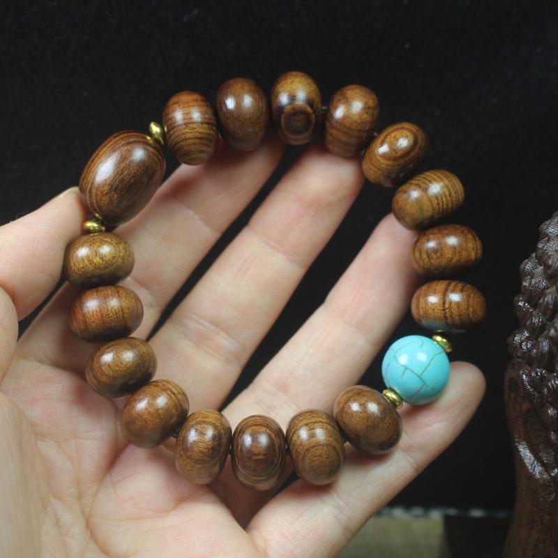 Chinese Abacus Prayer Beads Bracelet: Natural Green Sandalwood, Red Sandalwood, Agarwood