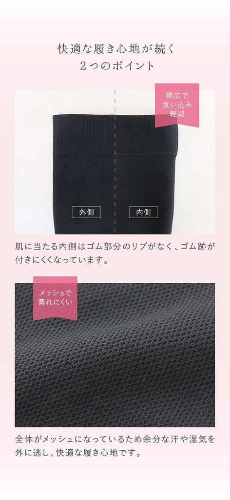 Gentle Compression Silk Blend Compression Supporter Iron Black [Kinuya] SO6591-05 Women's