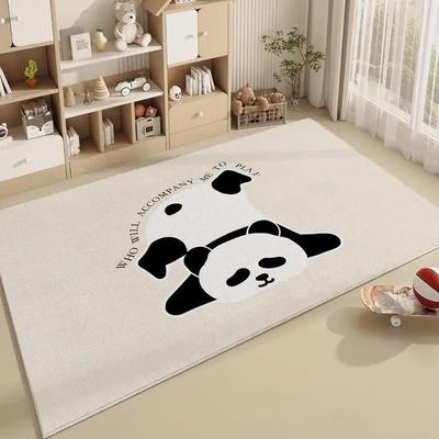 Cute Panda Carpet for Cartoon Hotel Bedroom Youth Playing Soft Mat Non Slip Baby Crawling Mats Home Decoration Floor Rug