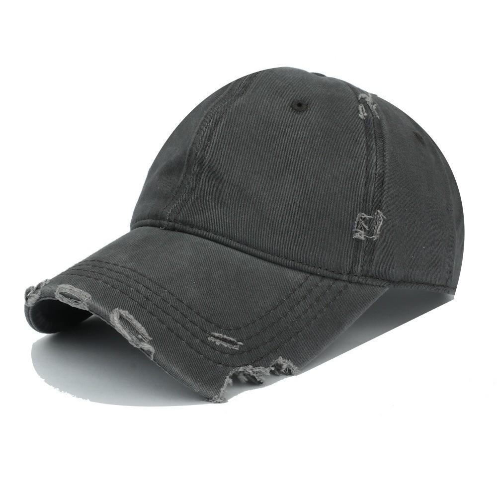 Adjustable Distressed Peaked Cap Visor Baseball Hats Streetwear Sun Hat For Man Women Unisex