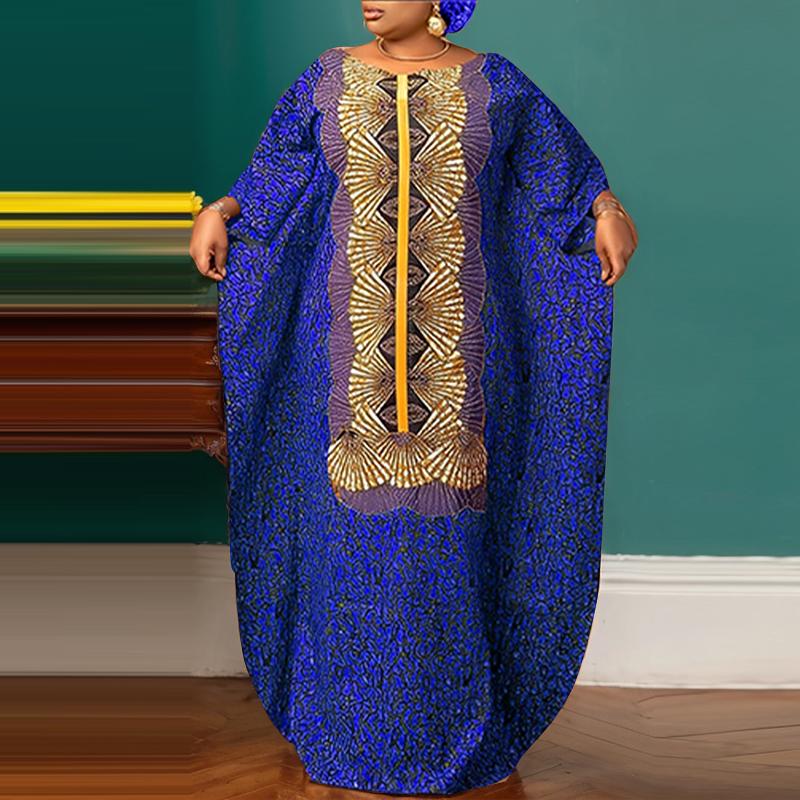 

Женские платья большого размера с круглым вырезом и длинным рукавом с принтом M