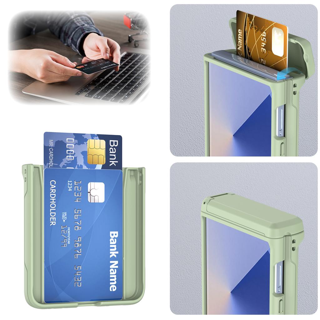 The New Card Holder Mobile Phone Case Is Suitable for Samsung Zflip7 Card Anti-drop and Fold Up and Down Zflip6 Shaft.