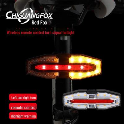 Per USB wiederaufladbarer LED-Blinker und Rücklicht mit Fernbedienung und Hupe für Nachtfahrten