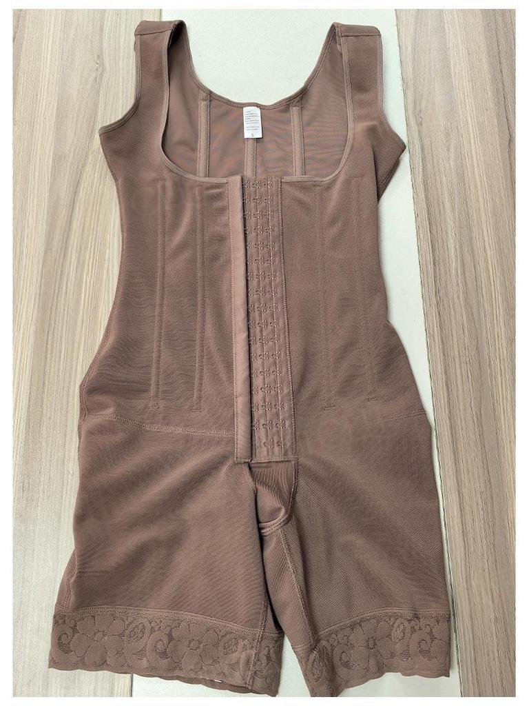 European & American Plus Size Open-Crotch Body Shaper: Hip Lifting, Tummy Control Bodysuit with Row Buckle.