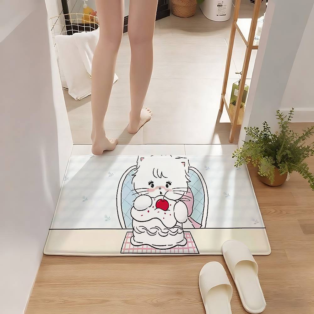 M-Mikkos-Cat Entry Door Floor Mat Festive Decorations Carpet Bathroom Anti-slip Mat Entrance Doormat