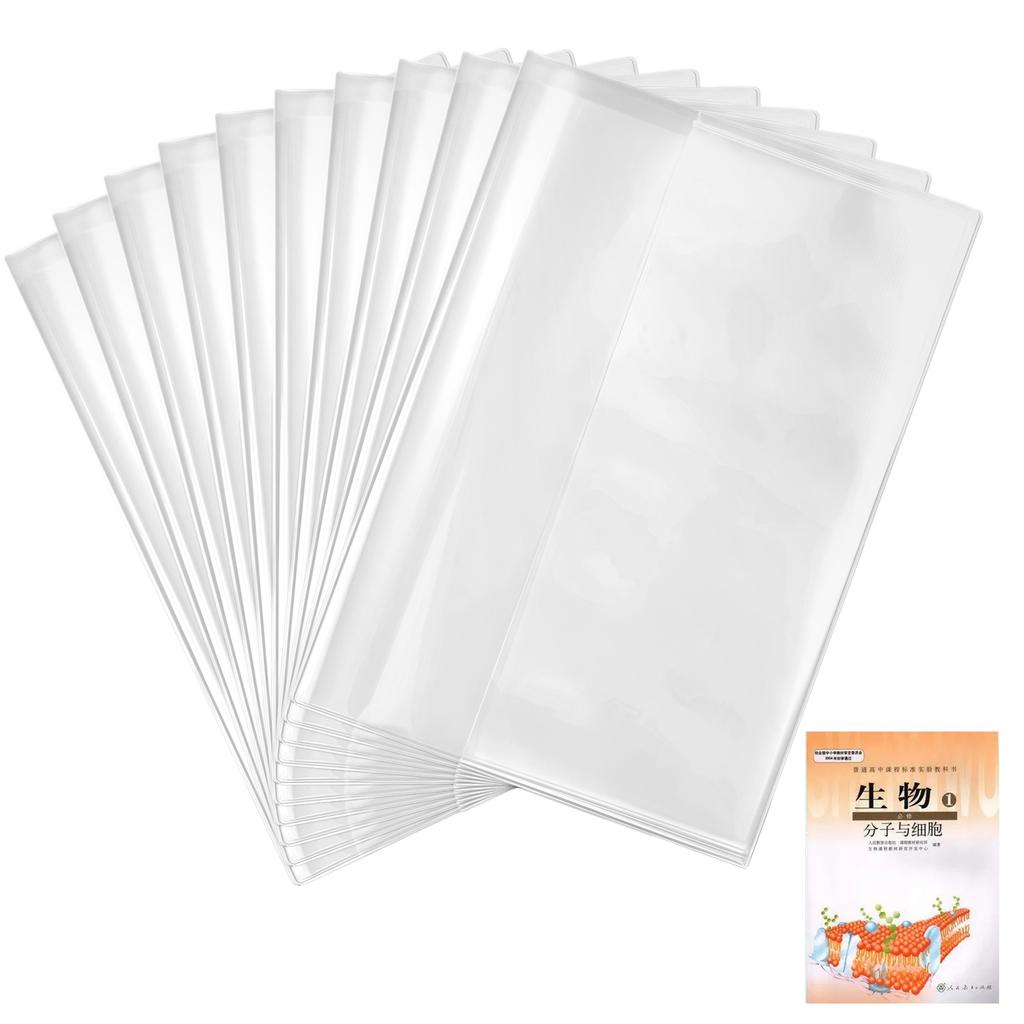 10 Pezzi Copertine Protettive per Libri Scolastici Fogli Trasparenti in PP Riciclabile Dimensioni Flessibili Resistenti allo Strappo Essenziale per l'Aula