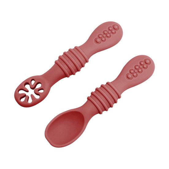 2Pcs Baby Feeding Spoons Dual Head Silicone Weaning Spoon for Infants Training Spoon BPA-Free Toddler Utensils