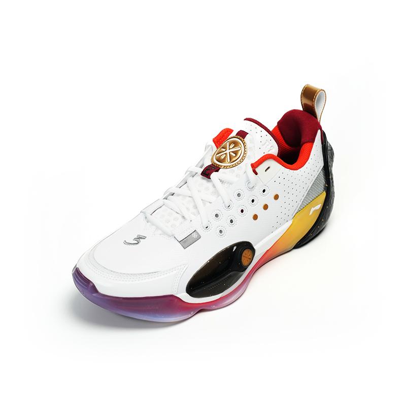 New LiNing Full City 13 Cushioning Wear-Resistant Rebound Low-Top Basketball Shoes Men's White Gold ABAV001-15