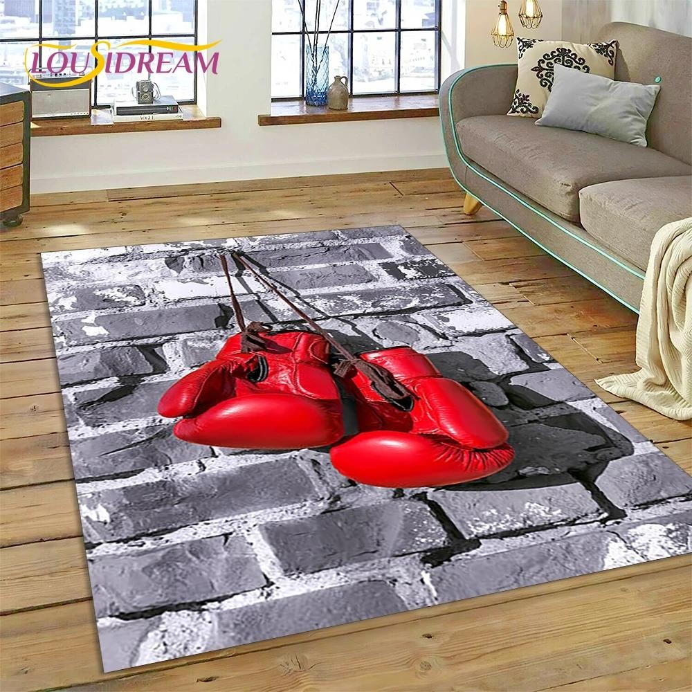 Rękawice bokserskie Bokser Walka Kreskówka Dywanik Dywan do Salonu Sypialni Dekoracja Domu, Mata Podłogowa Antypoślizgowa Dekoracja na Sofę Wycieraczka