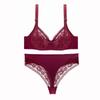 Large Size Lace Bra Set Women's Sexy Thin Cup Underwear Lightweight Mid-Rise Thong