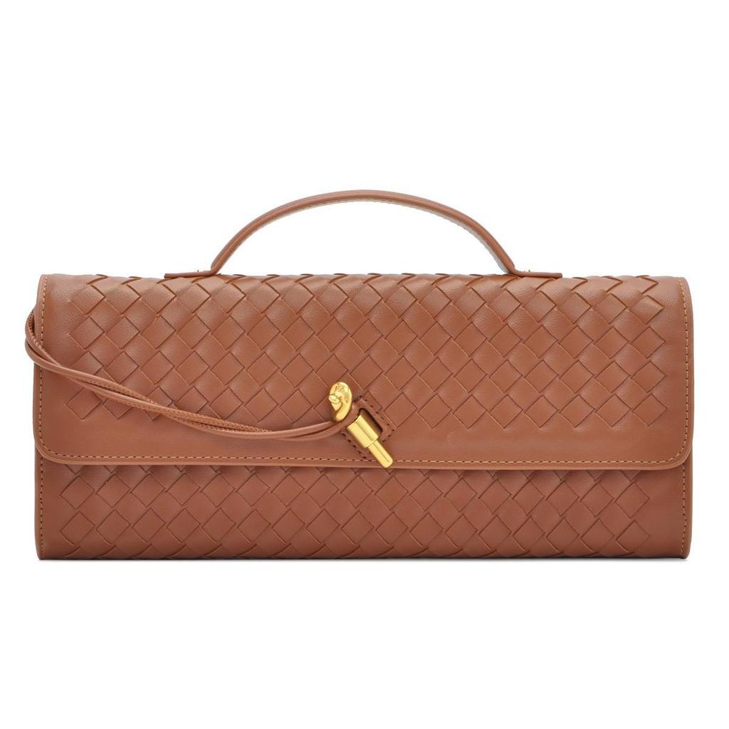 Damers Handgjord Vävd Dragspels Crossbody-väska - High-End, Trendig Clutch & Aftonaxelväska