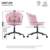 Modern Design: Dressing Chair, Office Chair, Petal-Shaped Backrest, Butterfly-Shaped Lumbar Cushion, Height-Adjustable, Soft Seat Cushion.