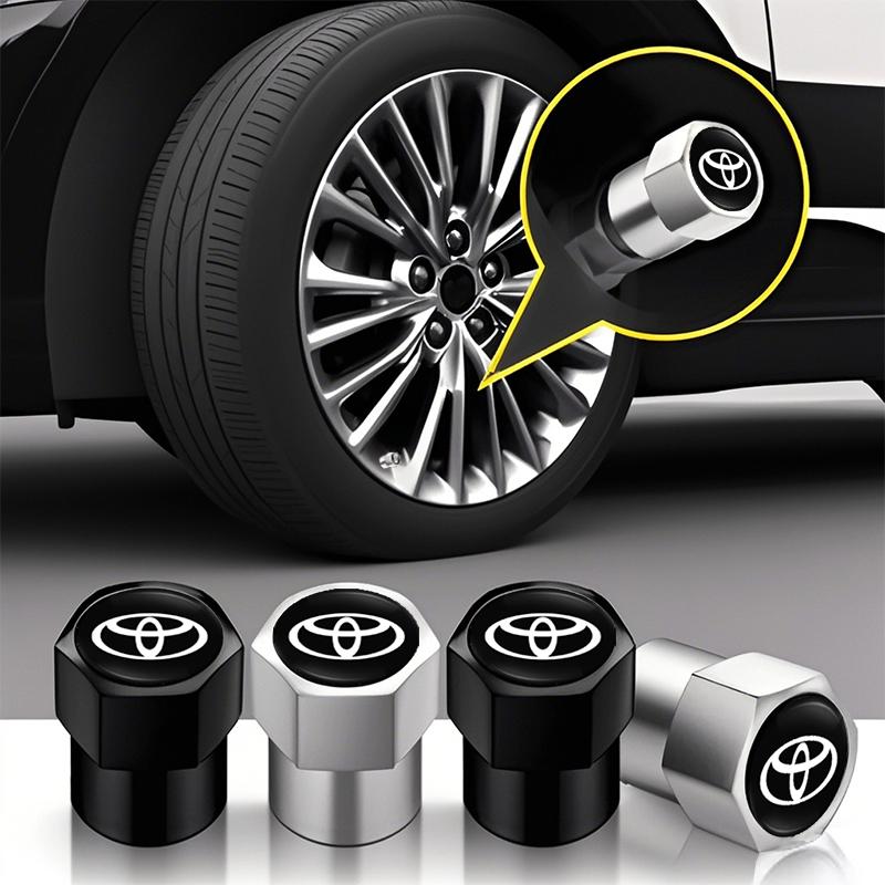 4 Pezzi Tappi Valvola Pneumatici Auto Stile Metallico Copri Steli Aria Gomme Per Toyota Corolla Yaris Aygo Prius RAV4 Crown CHR Camry Auris Verso