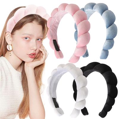 Women Spa Headband Sponge Headband Towel Cloth Fabric Hair Band For Face Washing, Makeup Removal, Shower