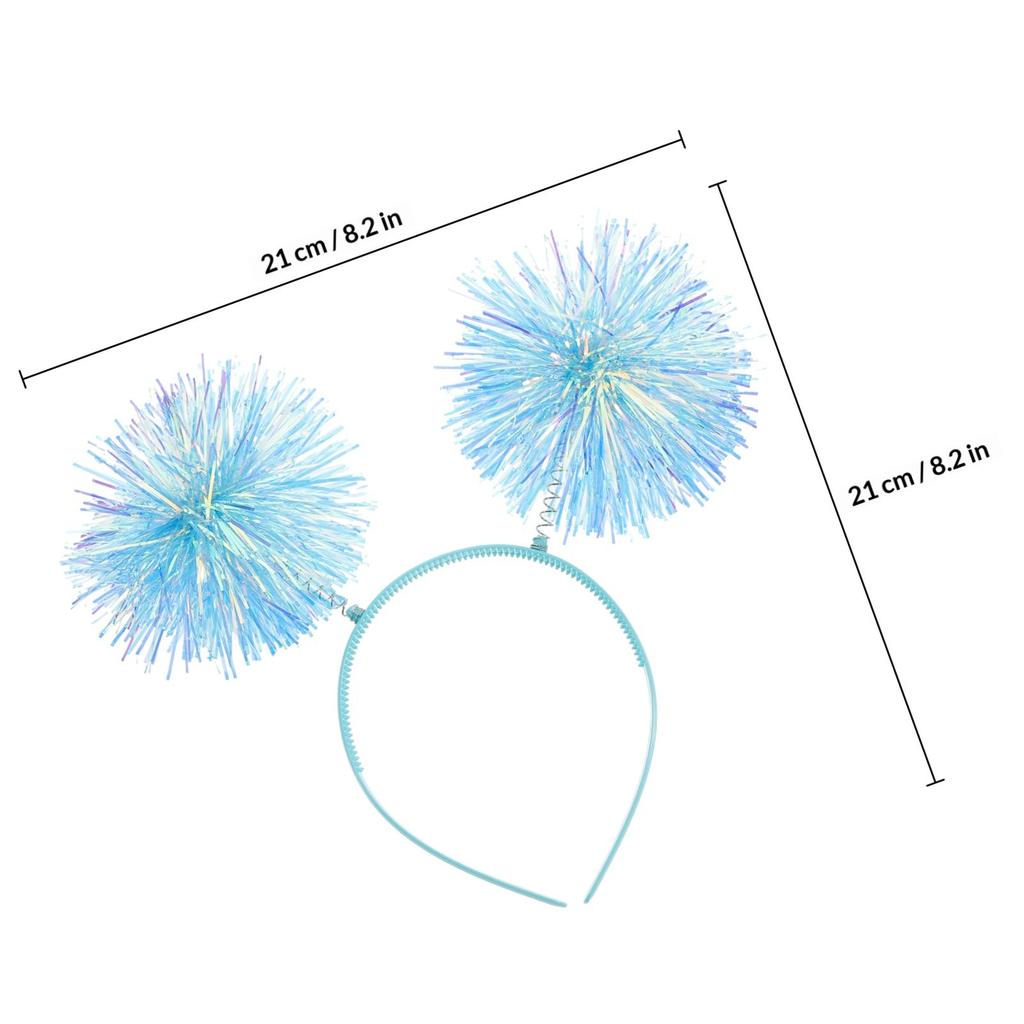 Pom Pom Bopper Headband for Women Teens Birthday Valentine's Day New Year Party Supplies Disco Ball Antenna Hair Band Festive