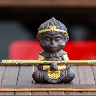 Król małp chińska herbata ozdoby dla zwierząt domowych zestaw do dekoracji domu taca herbaciana taca herbaciana Sun Wukong statua rzeźby