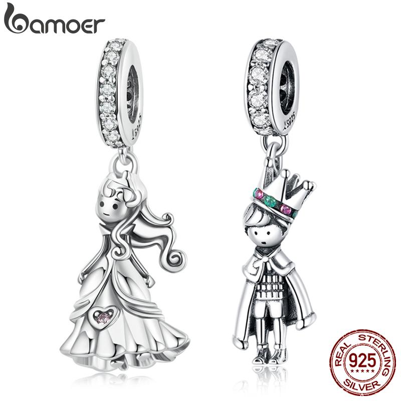 BAMOER 925 Silver Prince of the Sea Pendant Charms for Bracelet or Necklace 925 Silver Beads Bijoux DIY