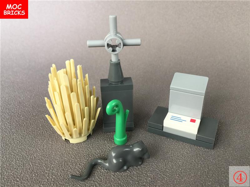 MOC Bausteine Halloween Kürbis Skorpion Zombie Gesicht Kopfbedeckung Skelett Geist Blut Grab DIY Bausteine Jungen Spielzeug