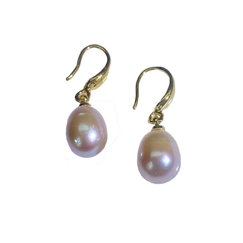 Freshwater Pink Little Red Pearl Copper Plated 18K Earrings Earrings Earrings Earhooks Minimalist and Elegant Design Style