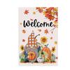 Thanksgiving Outdoor Garden Double Sided Linen Flag 45x30cm Fall Harvest Seasonal Yard Decoration with Autumn Leaves and Pumpkin Design