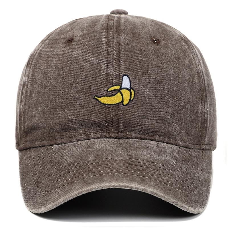 

Banana Embroidered Baseball Hats for Men and Women Outdoor Sunshade Duck Tongue Hats Outdoor Travel Adjustable кавовий