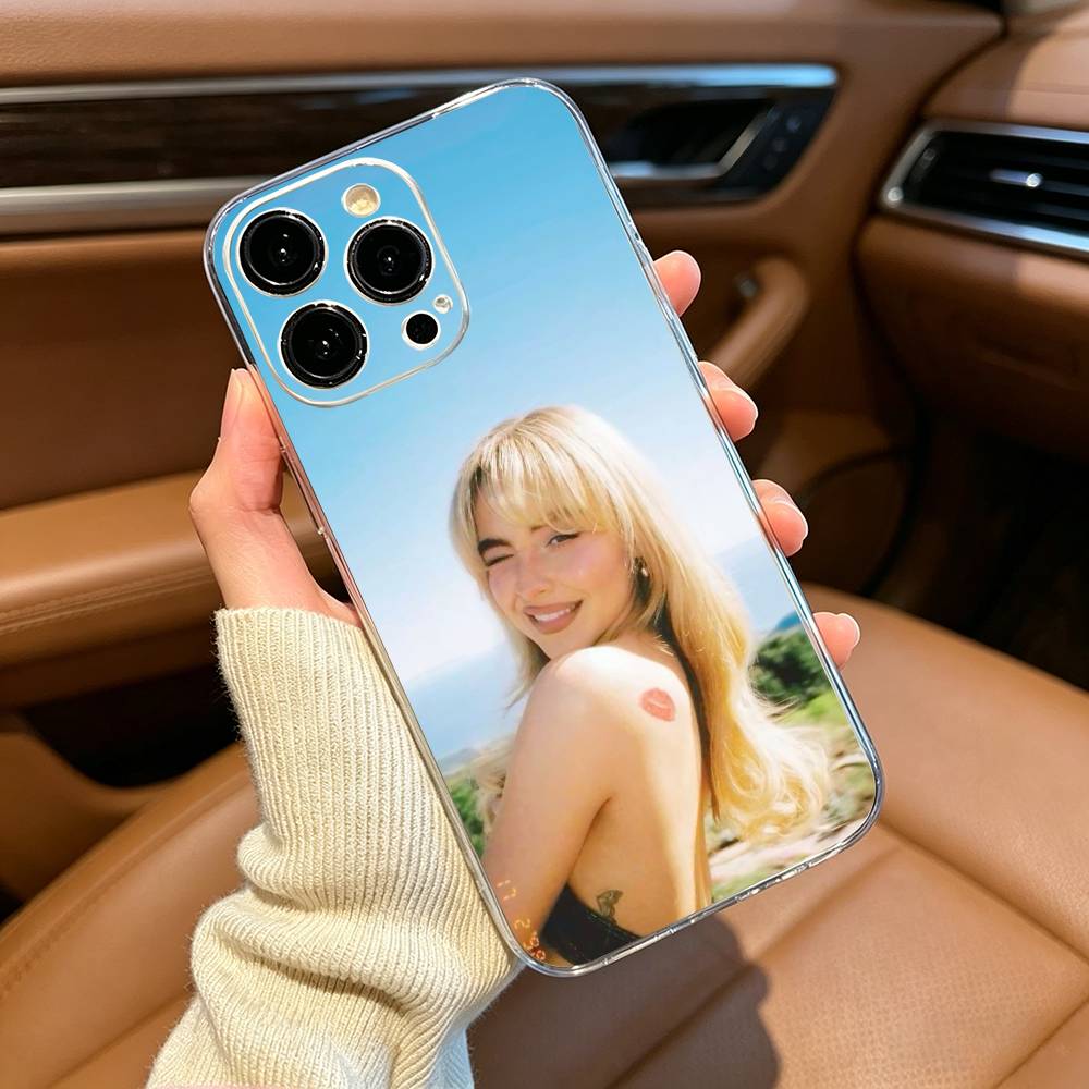 Singer S-Sabrina C-Carpenter Phone Case For iPhone17,16,15,14,13,12,11 ,Pro Max,16/15/14 Plus Transparent Cover iPhone11ProMax