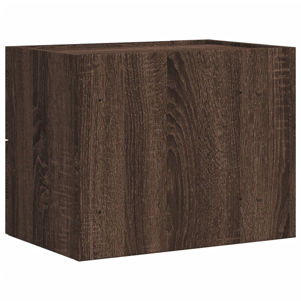 Wall Mounted Nightstand Brown Oak Effect 45 x 30 x 35 cm