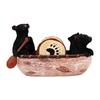 Bear Coasters Cute Canoe Rustic Heat Resistance Cup Coasters Table Decoration for Hot and Cold Beverages