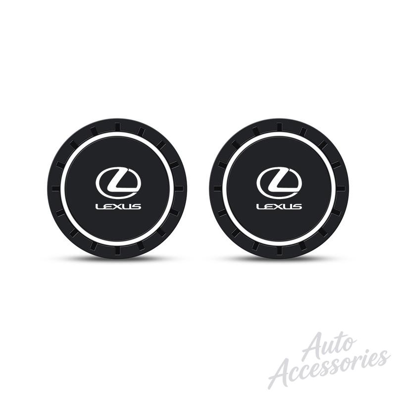 

2PC PVC Silicone Car Coaster Water Cup Slots Non-Slip Pad Drink Mat For Lexus NX200T ES200 ES350 IS300 RX240 GS450h LS500h NX RX