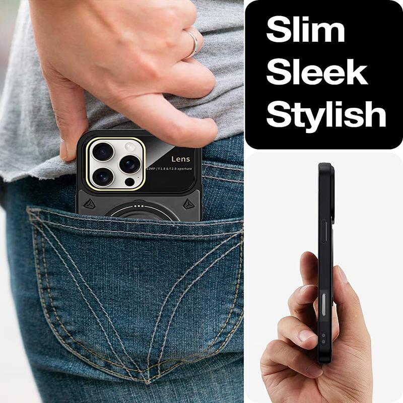 Pro iPhone 16 Luxusní magnetické pouzdra se stojánkem Pro iPhone 16 Pro Max Pancéřové Nárazuvzdorné Měkké Nárazníky Tvrdý Kryt proti pádu Capa 16 Plus