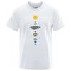 Cosmic Solar System Planets Print Short Sleeve T-Shirt Men  Casual Tee Clothing Loose Oversized Summer Cotton Tops Tshirts