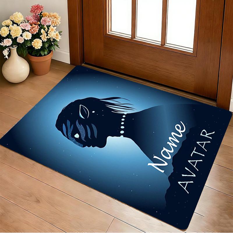 Tappeto Personalizzato con Nome e Avatar Mondo Soggiorno Antiscivolo Morbido Tappeto per Camera da Letto Sala Giochi Divano Ufficio Decorazioni per la Casa Zerbino