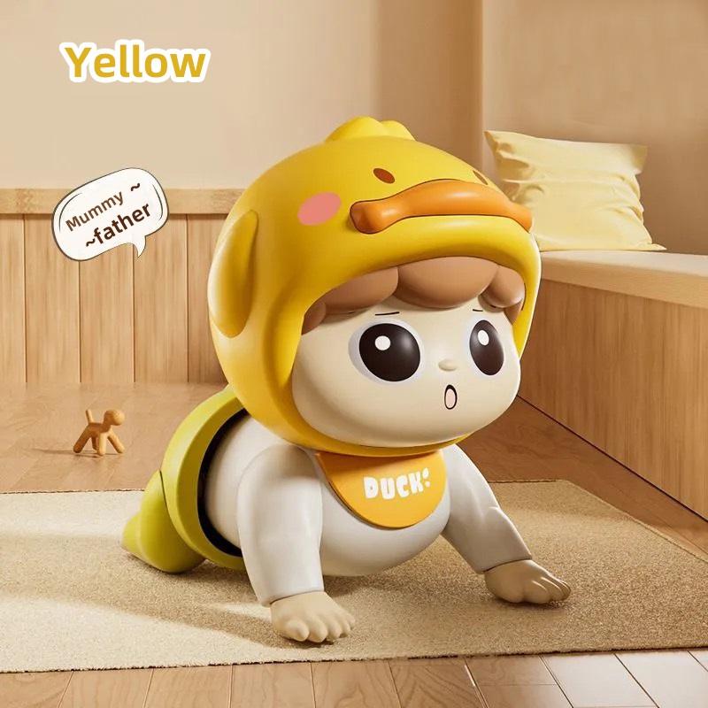 Musical Crawling Doll Toy, Crawl Guidance Tummy Time Soothing Educational Toy for 0-1 Years Old Infant Baby