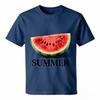 Fresh Summer Watermelon Summer Typography Print Unisex Loose Fit Cotton Casual Tees