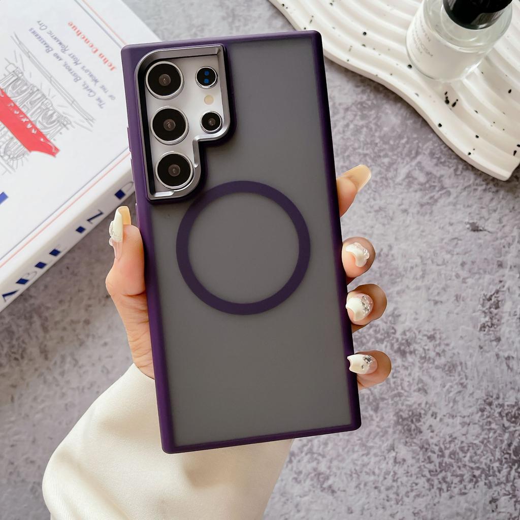 Suitable for Samsung S24Ultra Strong Magnetic Suction Mobile Phone Case S24plus High End Business Skin Feeling Non Yellowing Protective Case