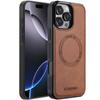 LC.IMEEKE For iPhone 16 Pro Max Magnetic Case Compatible with MagSafe Leather+TPU Back Cover