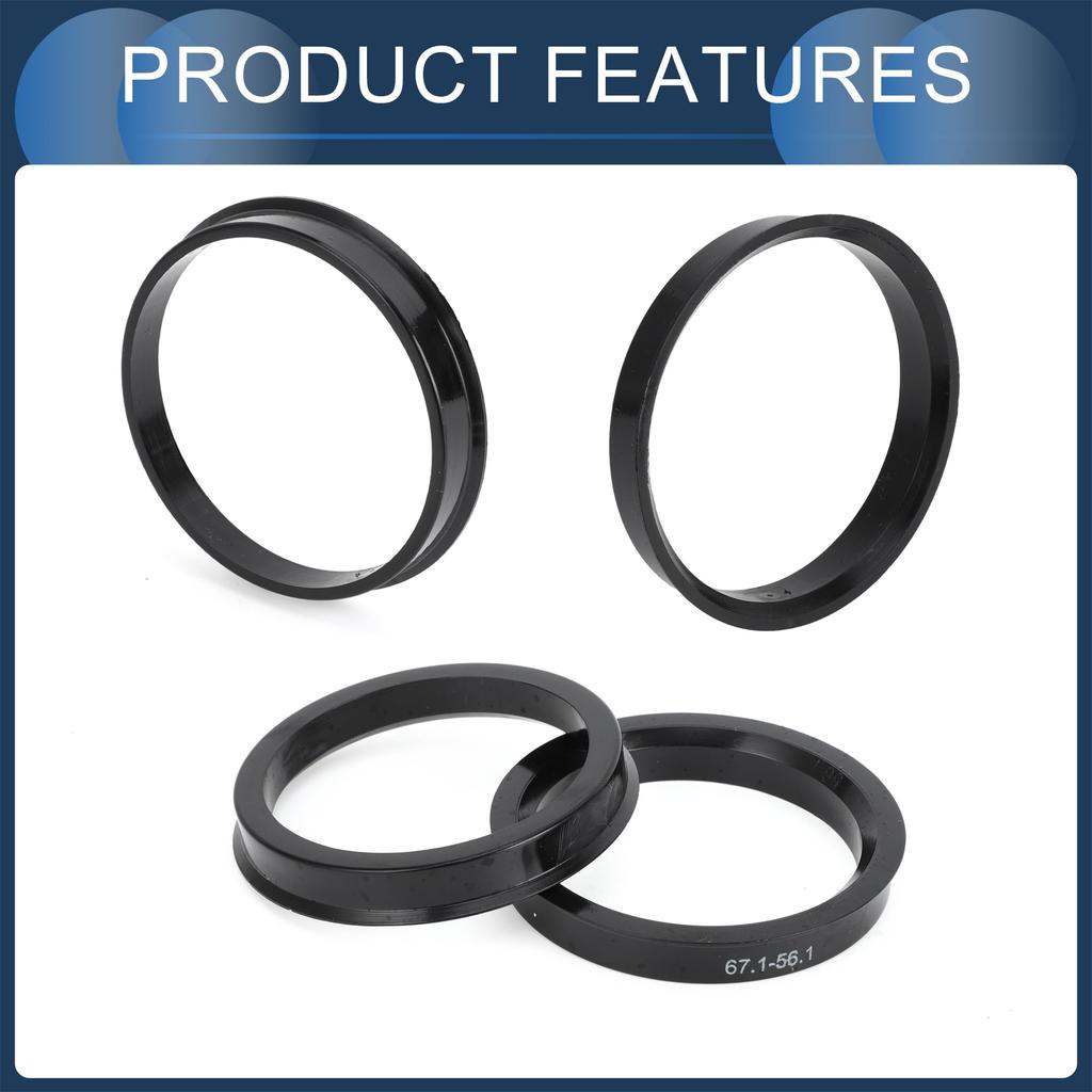INFINAUTO Hub Centric Ring 56.1mm Inner Diameter 67.1mm OD Car Wheel Hub Ring ABS Plastic Black 4pcs