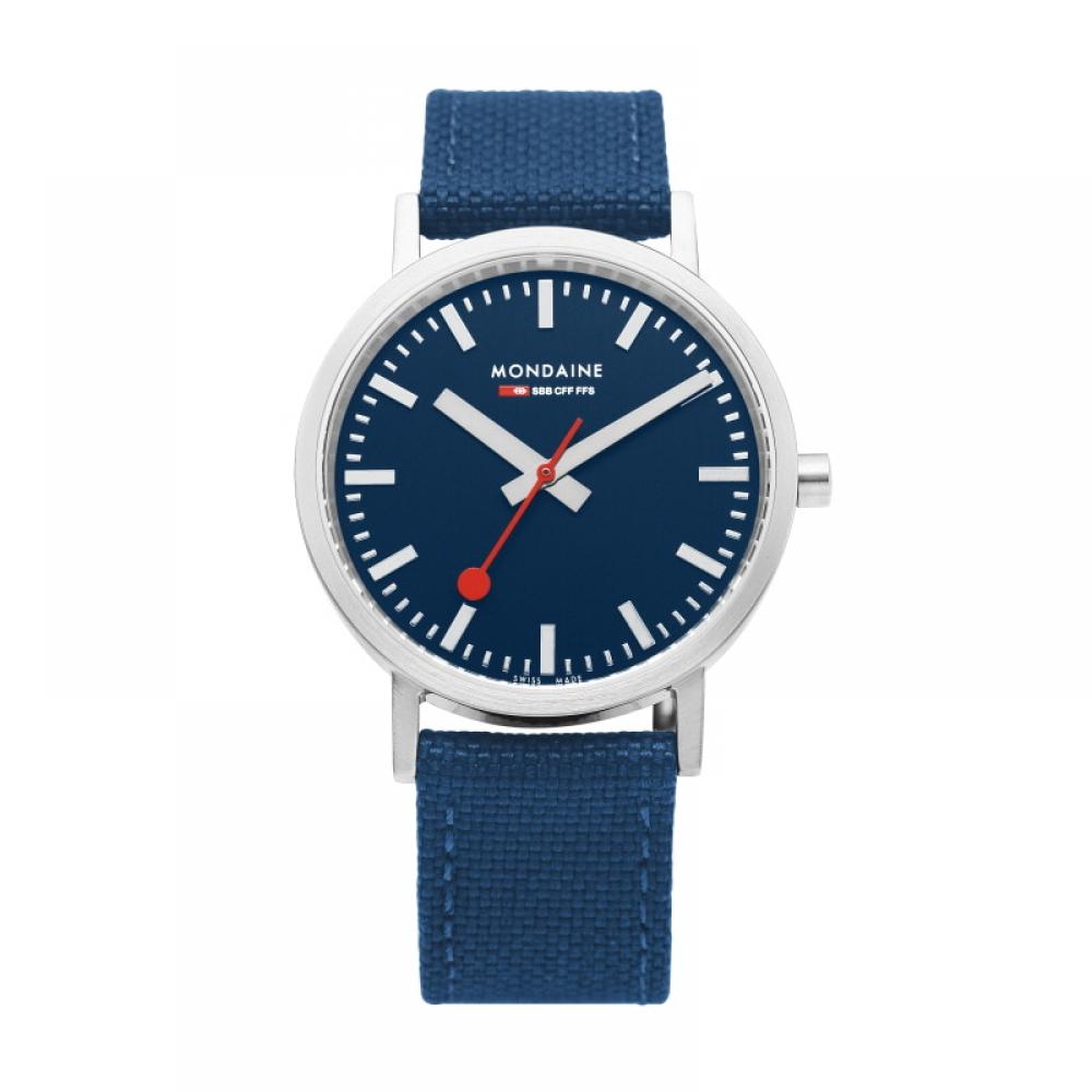 Mondaine A660.30314.40sbd Classic Ocean Blue Cork Recycled Public Nato Watch