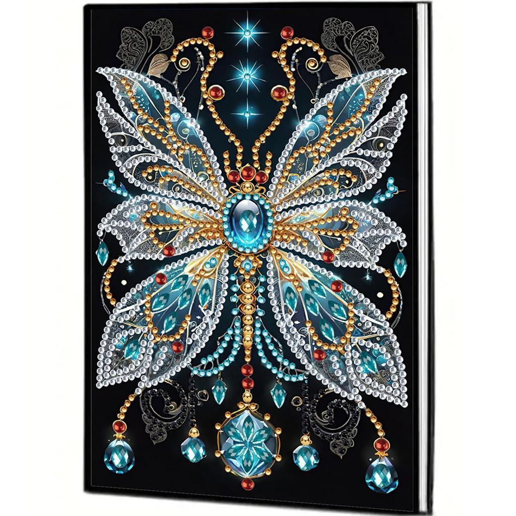 50-Page A5 Size Diamond Painting Diary Book 5D DIY Diamond Art Painting Notebook Kit 50 Pages Crystal Notepad Sketchbook