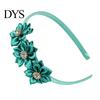 Flower Headband Princess Rhinestone Inlaid Multi-Petal 3D Flowers Lightweight Comfortable Hair Hoop Girls Party Accessory Transparent Plastic