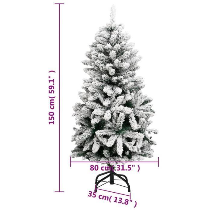VidaXL Artificial Hinged Christmas Tree with Flocked Snow 150 Cm 357792