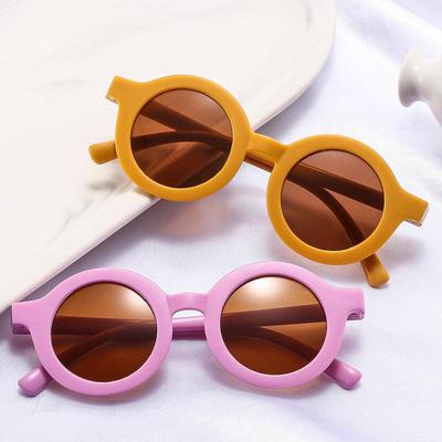 Gafas de sol redondas retro para niños con montura pintada en spray – Protección solar y estilo coreano