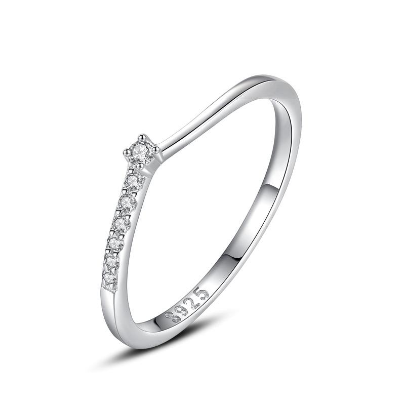 Ada Jewelry Gioielli Female Simple Rhodium Plated 925 Silver Eternity Band Ring for Girls 5