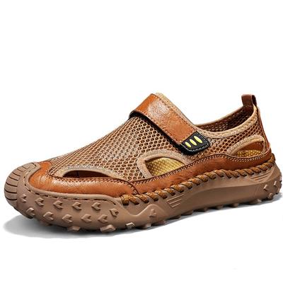 Sommer Atmungsaktive Herren Sandalen Mode Römische Sandalen Handgefertigt Mesh Freizeit Schuhe Plateau Outdoor Herren Strand Sandalen