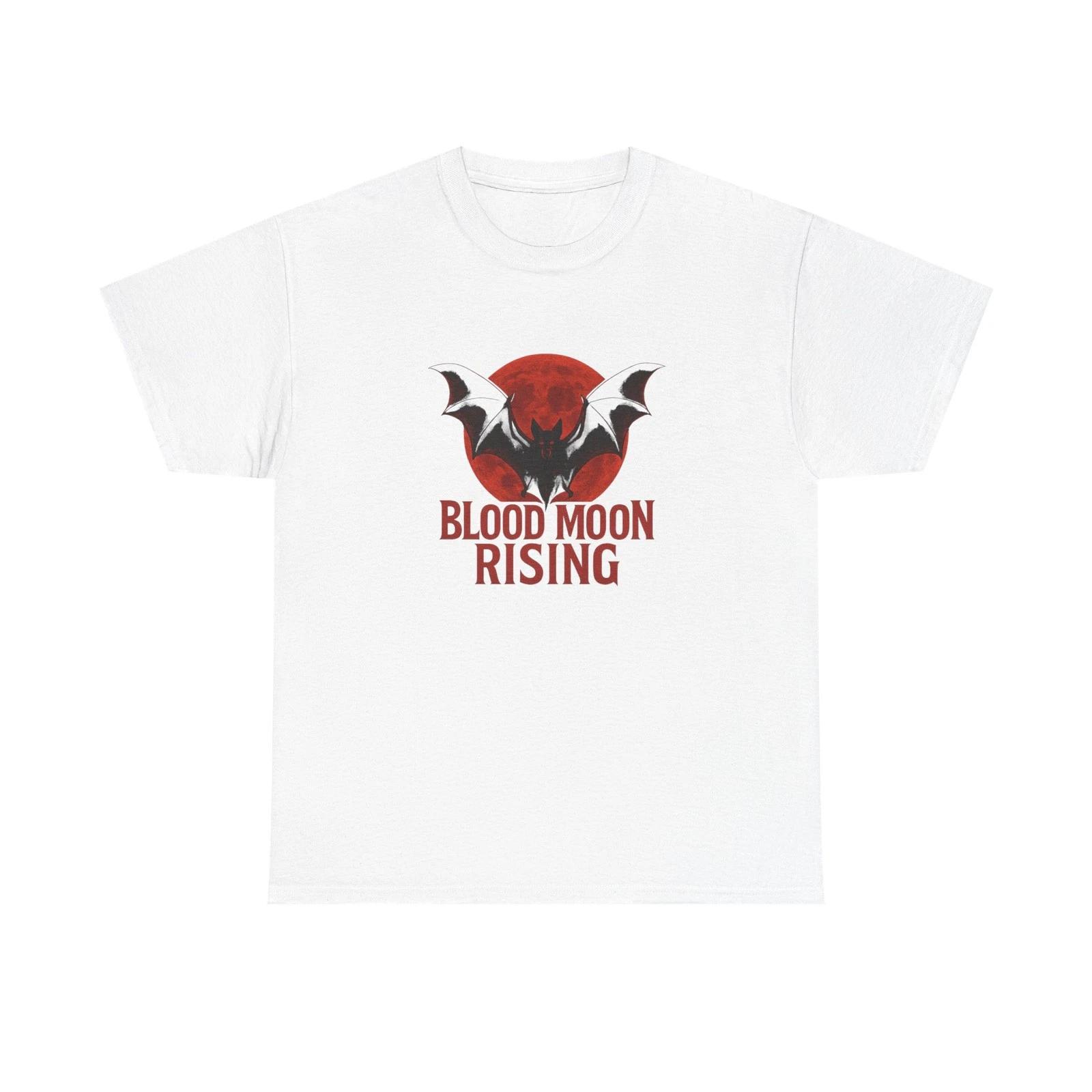 Unisex Adult T Shirt Blood Moon Rising Vampire Bat Design M
