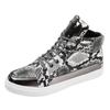 Fashion New Design Fashion Snake Printed Original Men's Sneakers Comfortable Leather High-top Shoes Men Lace-up Flat Shoes Casual Men