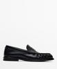 MASSIMO DUTTI Split Suede Shirred Loafers