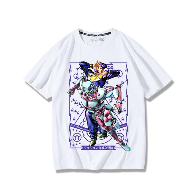 JoJo's Bizarre Adventure anime potlač postáv letné pánske 100% bavlnené tričko vonkajšie ležérne pohodlné trendové streetwear