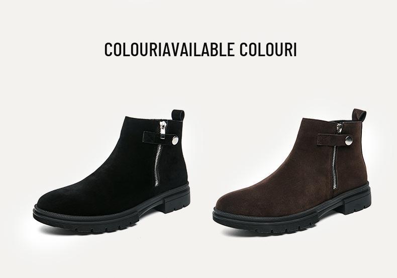 Men's Large Size High-Top Chelsea Boots - Matte Leather, Solid Color, Thick Sole, Autumn/Winter Trend